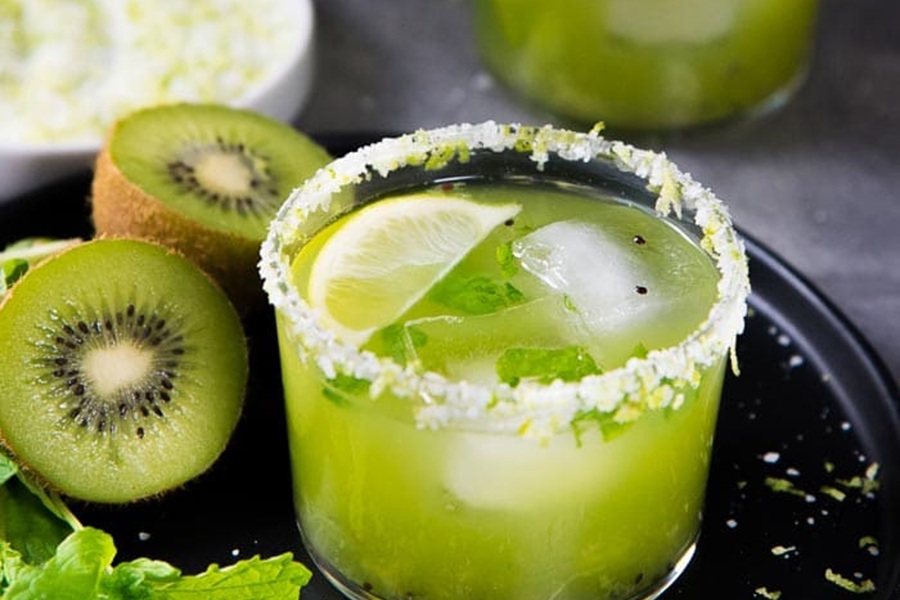 Summer Margarita Recipes Kiwi and Mint Margarita Close Up