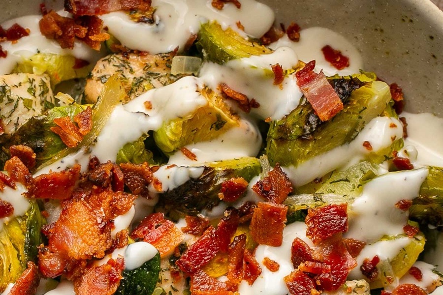Dairy Free Ketogenic Recipes Chicken Bacon Ranch Keto Bowls Close Up