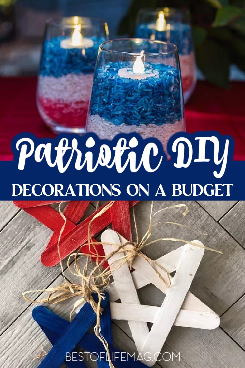 These fun DIY patriotic decorations can help save money while creating beautiful American Flag decorations that show your patriotism. via @amybarseghian