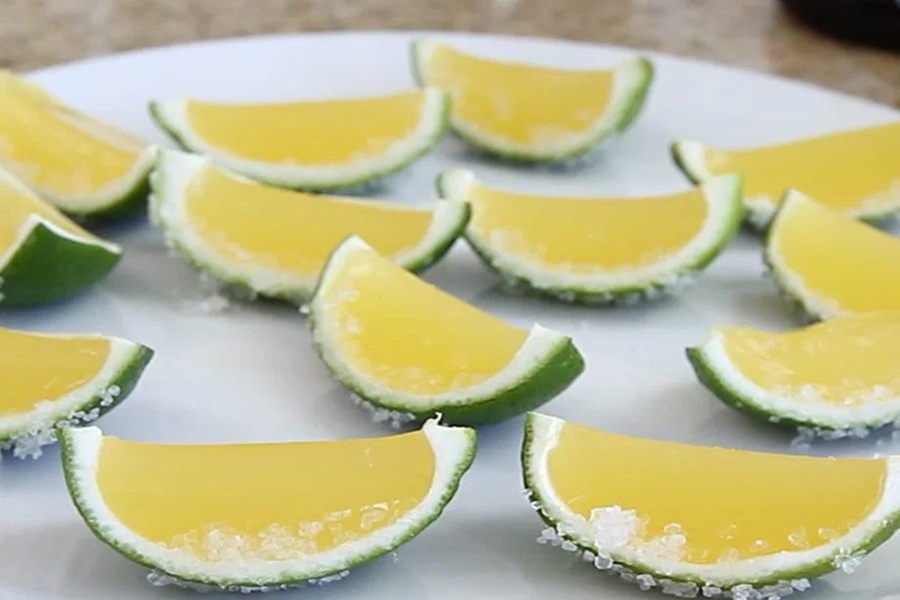 Easy Margarita Jello Shots Lime Wedge Jello Shots 