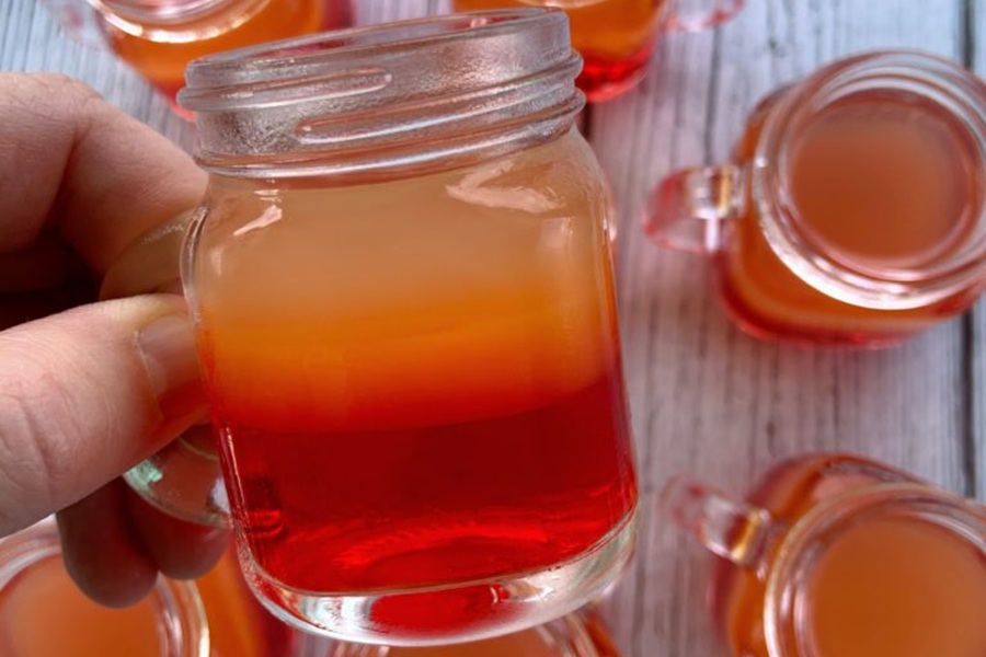 Easy Margarita Jello Shots Fiesta Margarita Jello Shots in Small Mason Jar Shot Glasses