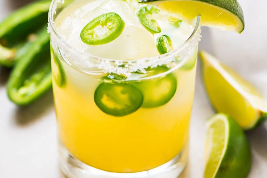 Low Carb Skinny Margarita Recipes Close Up of a Glass of Spicy Margarita
