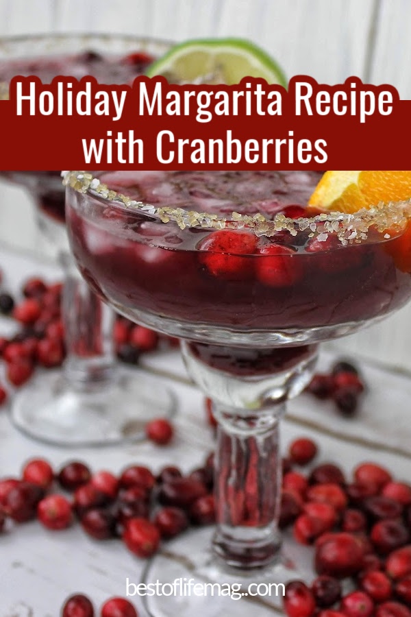 Our cranberry margarita recipe on the rocks is not only enough to fill a pitcher of cocktails but also festive, which is perfect for the holiday season. via @amybarseghian