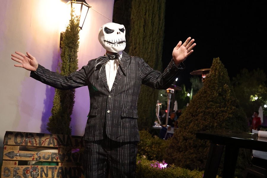 Downloads for your Halloween Playlist a Man Wearing a Jack Skellington Mask