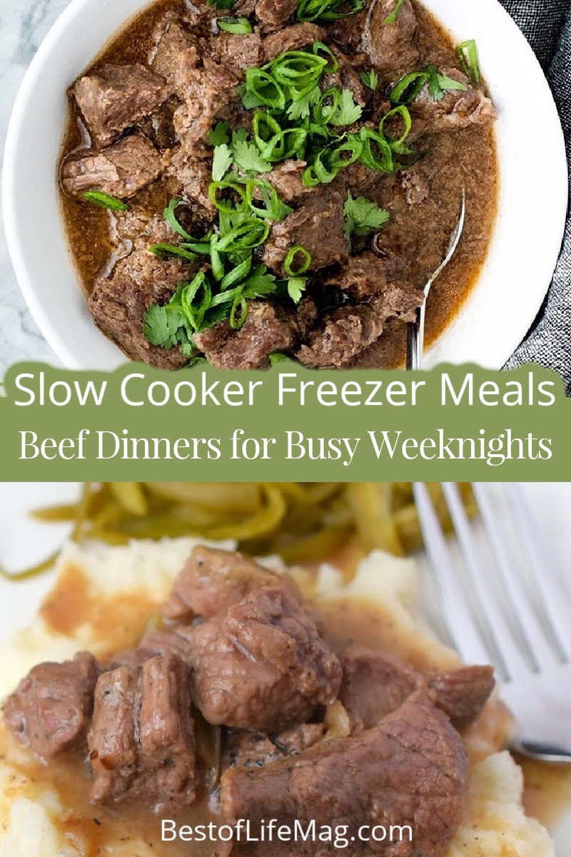 These delicious crockpot freezer meals with beef are easy to make, delicious, come together quickly, and add variety to your dinner table. via @amybarseghian
