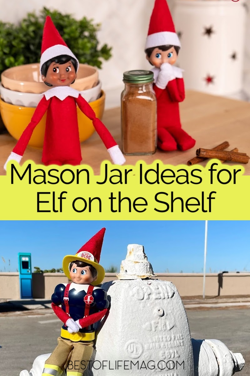 Carry your Elf on the Shelf with you with these fun and creative Elf on the Shelf Jar Ideas. via @amybarseghian