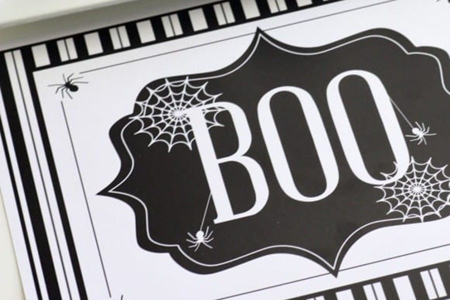 You&rsquo;ve Been BOOed Close Up of a Printable with Boo on it