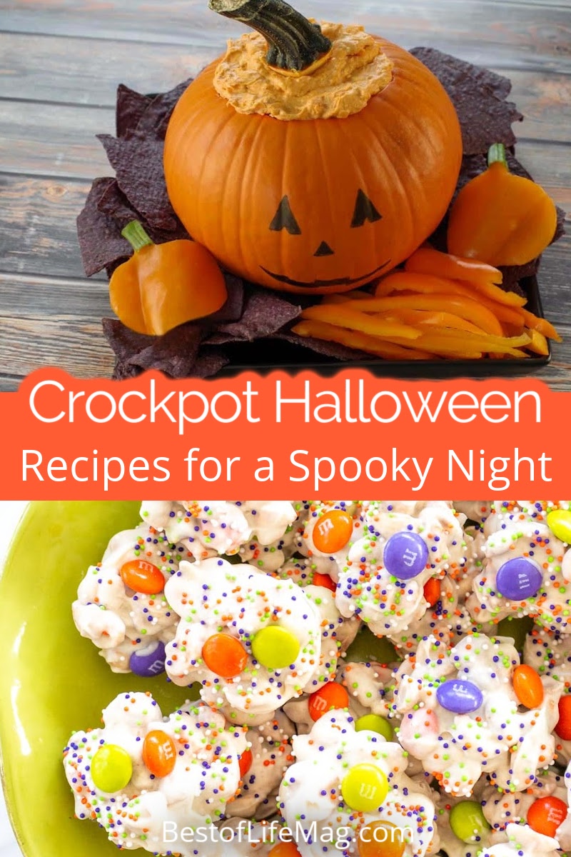 These spooky Halloween crockpot recipes are perfect for a holiday dinner or for Halloween party menus. via @amybarseghian