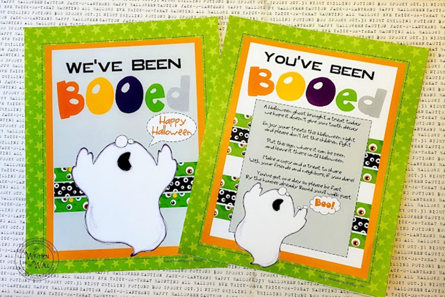 You&rsquo;ve Been BOOed Green printables with Instructions and Ghosts on Them