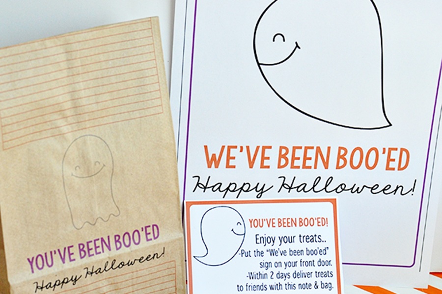 You&rsquo;ve Been BOOed Printable with a Smiling Ghost on it